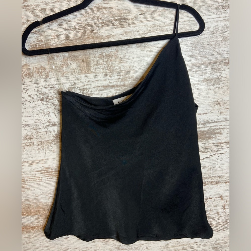 Gilli one shoulder spaghetti strap tank Sz small beautiful soft sheen EUC